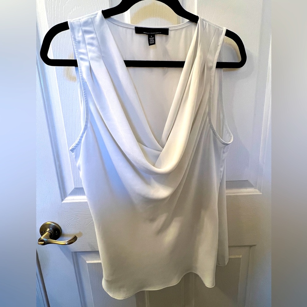 WHBM large ivory cowl neck sleeveless top